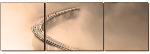 Obraz na plátně - Most v mlze - panoráma 5275FC (90x30 cm)