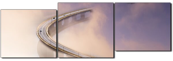 Obraz na plátně - Most v mlze - panoráma 5275E (90x30 cm)