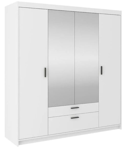 Šatní skříň ELENA 4D 2S + zrcadlo | 176,3 cm | bílá