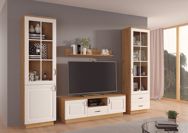 FLAWIA | TV stolek RTV 2D1S | 150 cm | Stilo ab | artisan/bílá