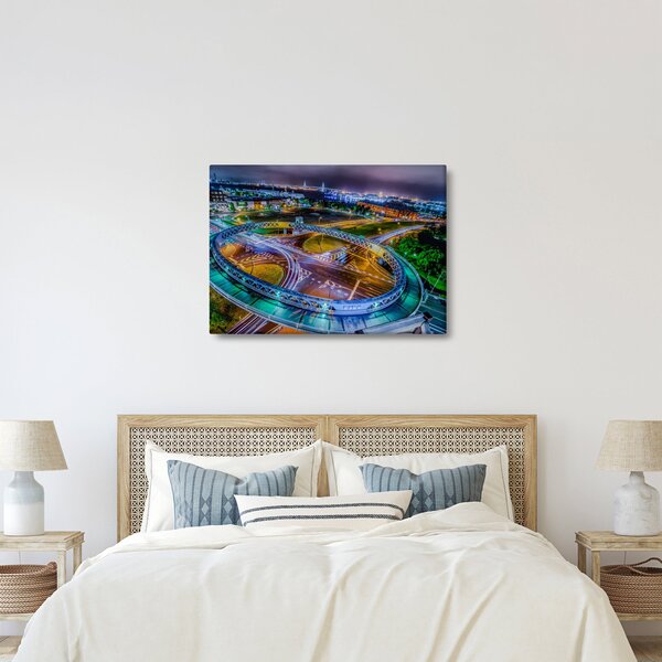Obraz - panorama nočního města (70x50 cm)