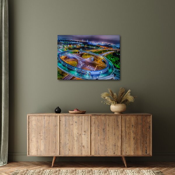 Obraz - panorama nočního města (70x50 cm)