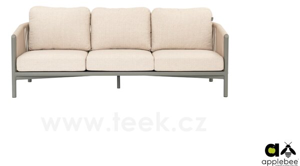 Apple Bee Pohovka 3-místná Bora Bora, Apple Bee, 204x81x67 cm, rám hliník šedobéžová Taupe, výplet lanko Oak, sedáky venkovní látka Olefin Natural Oak