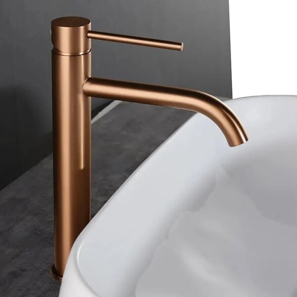 REA-B1114 - Umyvadlová baterie LUNGO 28 cm kartáčovaná měď