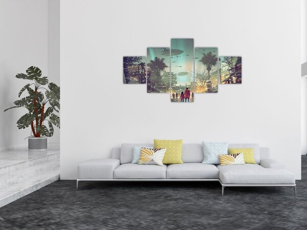 Obraz - město v budoucnosti (125x70 cm)