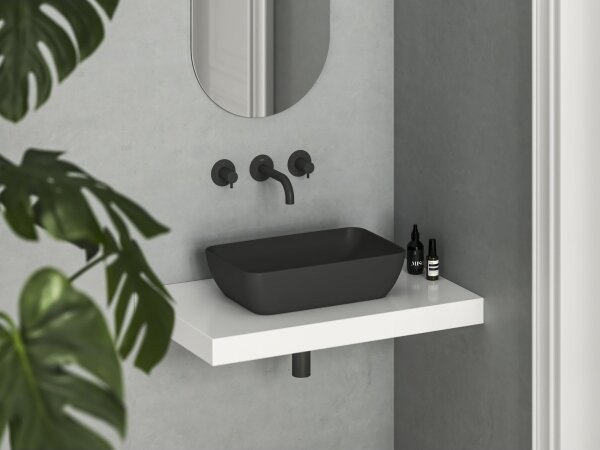 Ravak XJX0D150000 - Umyvadlo na desku CERAMIC SLIM 50x31 cm keramika/černá