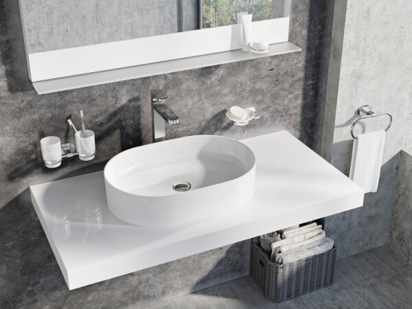 Ravak XJX01155001 - Umyvadlo na desku CERAMIC SLIM 55x37 cm keramika/bílá