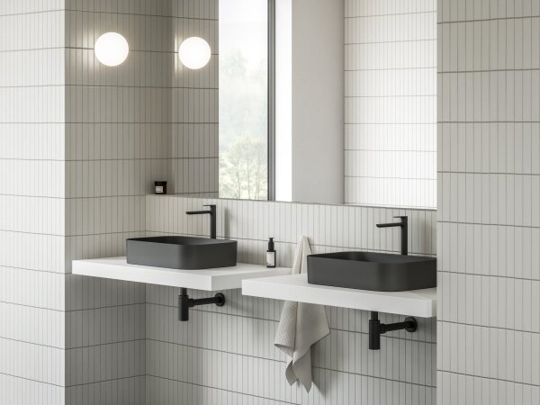 Ravak XJX0D155001 - Umyvadlo na desku CERAMIC SLIM 55x37 cm keramika/černá