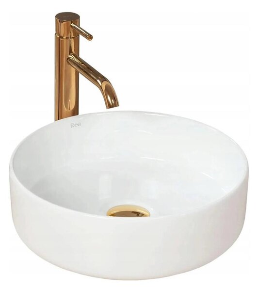 REA-U18918 - Umyvadlo na desku SAMI pr. 36 cm keramika/lesklá bílá