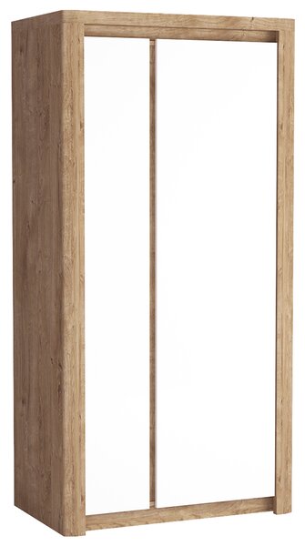 LIVINIO | šatní skříň L-1 s policemi a šatní tyčí | 98 cm | ribbeck/bílá lesk