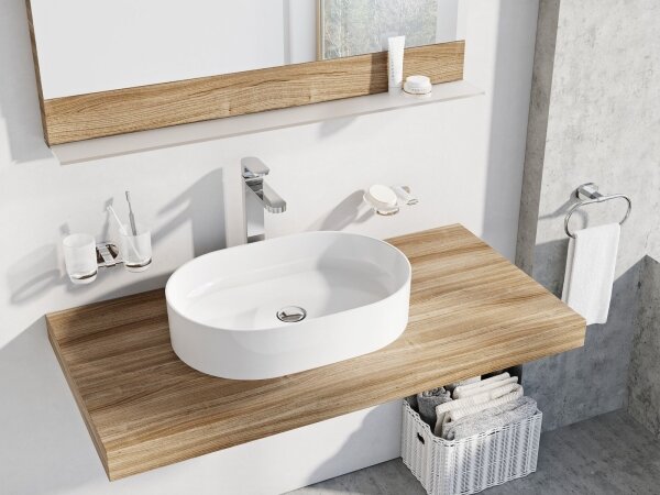 Ravak XJX01155001 - Umyvadlo na desku CERAMIC SLIM 55x37 cm keramika/bílá