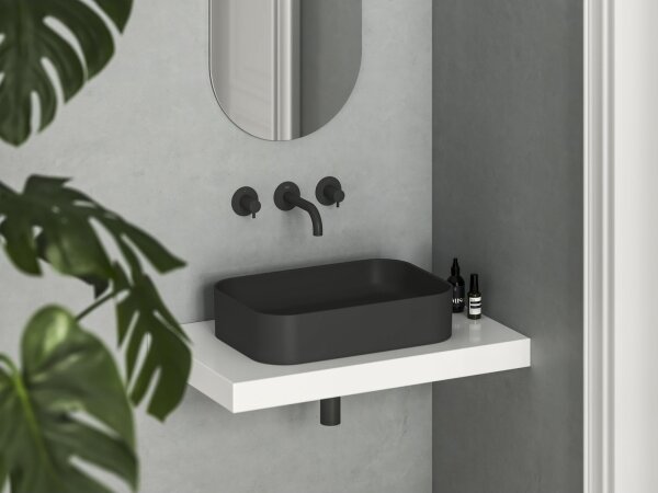 Ravak XJX0D155001 - Umyvadlo na desku CERAMIC SLIM 55x37 cm keramika/černá