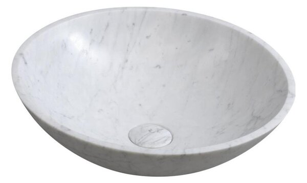 Sapho - Umyvadlo na desku BLOK pr. 42 cm kámen/carrara/matná bílá