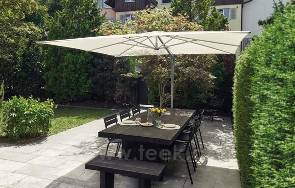 Suncomfort Boční slunečník Sunflex, Suncomfort, čtvercový, potah natur (ecru), rám světle šedý, 300x300 cm