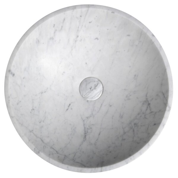 Sapho - Umyvadlo na desku BLOK pr. 42 cm kámen/carrara/matná bílá