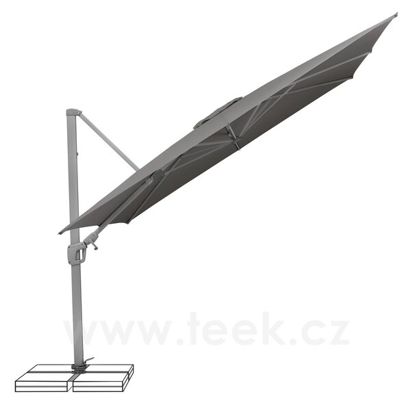 Suncomfort Boční slunečník Sunflex, Suncomfort, čtvercový, potah natur (ecru), rám světle šedý, 300x300 cm