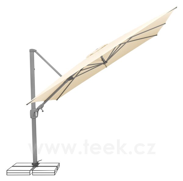 Suncomfort Boční slunečník Sunflex, Suncomfort, čtvercový, potah natur (ecru), rám světle šedý, 300x300 cm