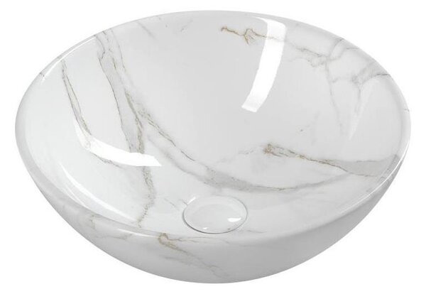 Sapho - Umyvadlo na desku DALMA pr. 42 cm keramika/carrara/bílá