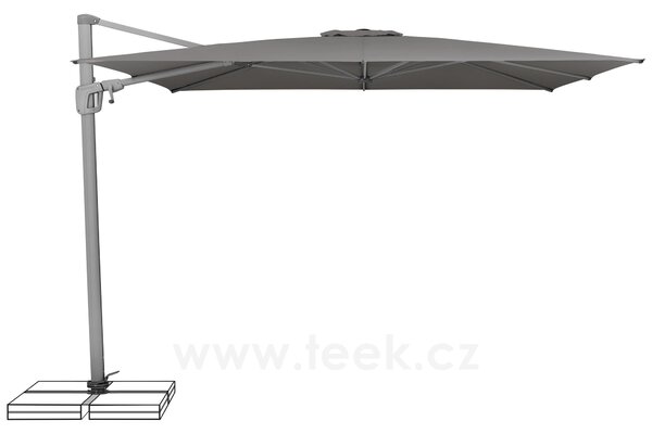 Suncomfort Boční slunečník Sunflex, Suncomfort, čtvercový, potah natur (ecru), rám světle šedý, 300x300 cm
