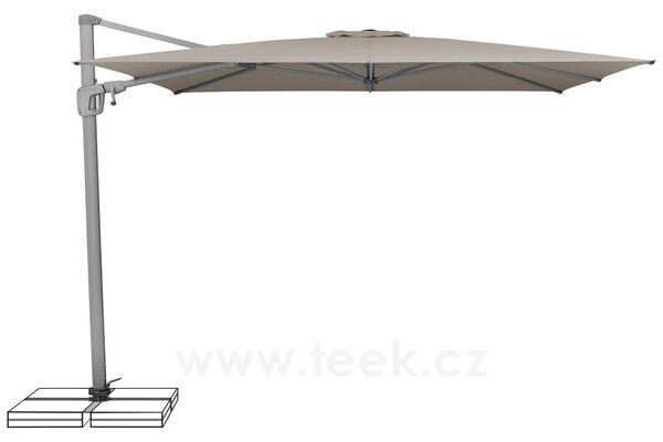 Suncomfort Boční slunečník Sunflex, Suncomfort, čtvercový, potah natur (ecru), rám světle šedý, 300x300 cm