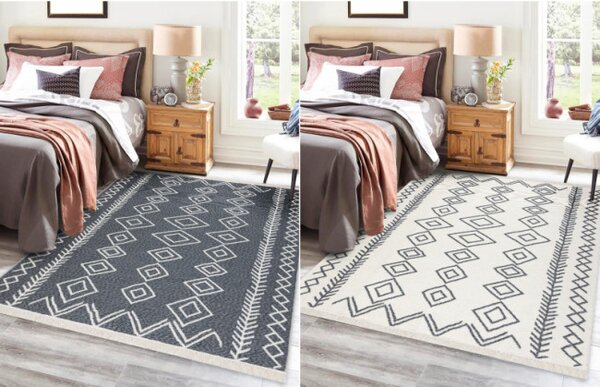 Koberec TWIN 23000 Boho, romby antracit / krém