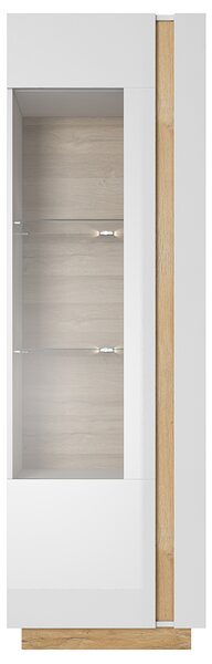 ARCO | vysoká vitrína 60 | 60 cm | bílá mat/lesk/dub grandson