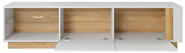 ARCO | TV stolek RTV 187 | 187,5 cm | PUSH OPEN | bílá mat/lesk/dub grandson