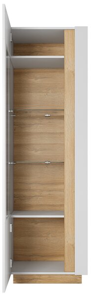 ARCO | vysoká vitrína 60 | 60 cm | bílá mat/lesk/dub grandson