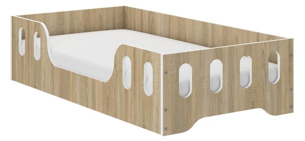 Dětská Montessori postel LAKI 140x70 cm + MATRACE - sonoma