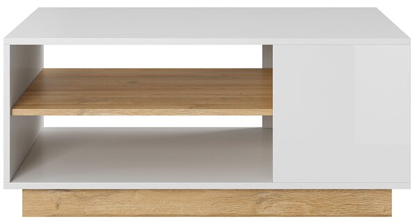 ARCO | konferenční stolek | 100x60 cm | bílá mat/lesk/dub grandson