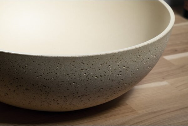 Sapho - Umyvadlo na desku FORMIGO pr. 39 cm beton/béžová