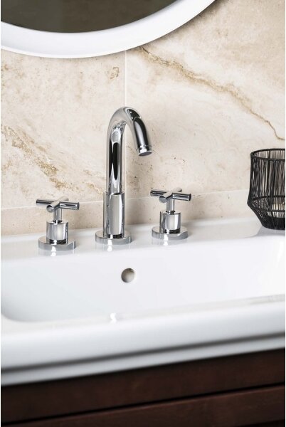 Sapho - Umyvadlová baterie 3-otvorová AXIA RETRO 23,8 cm lesklý chrom