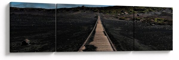 Obraz dřevěné cesty za soumraku (170x50 cm)