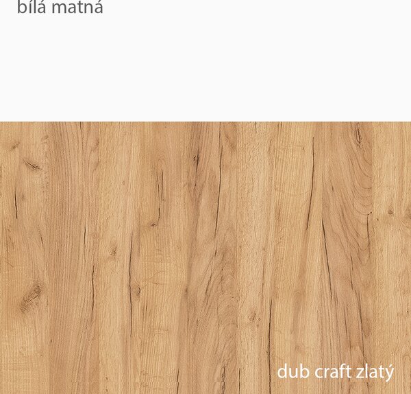 Xelo | šatní skříň 230 | dub kraft zlatý/bílá
