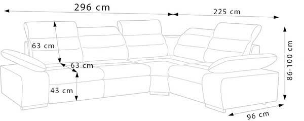 Sedací souprava KORFU MINI | 296x225 | nerozkládací + bez úložného prostoru | VÝBĚR TKANIN