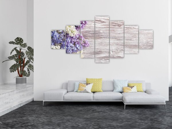 Obraz šeříků na dřevě (210x100 cm)