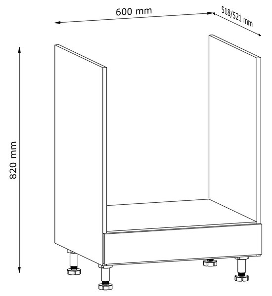 LANGEN šp | dolní skříňka D60ZK PUSH OPEN pro vestavnou troubu | 60 cm | SOKL v CENĚ | artisan/šedá