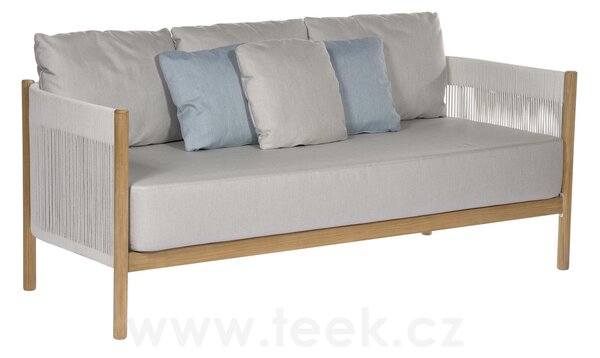 Barlow Tyrie Pohovka 3-místná Cocoon, Barlow Tyrie, 188x84x72 cm, rám teak, výplet lanko barva chalk, venkovní látka Sunbrella Standard barva dle vzorníku