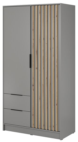 Šatní skříň NELLY 2D bez zrcadla | 105 cm | šedá