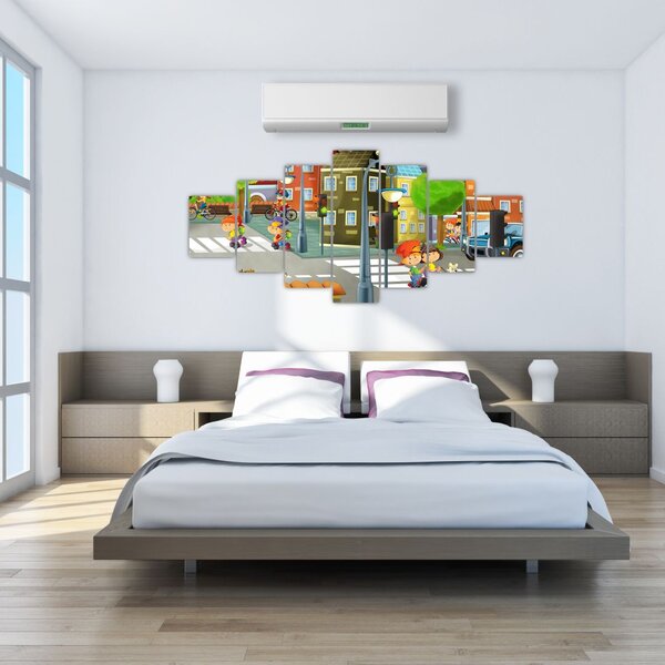 Obraz - Dětské městečko (210x100 cm)