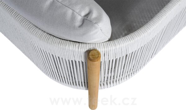 Barlow Tyrie Pohovka 3-místná Cocoon, Barlow Tyrie, 188x84x72 cm, rám teak, výplet lanko barva chalk, venkovní látka Sunbrella Standard barva dle vzorníku