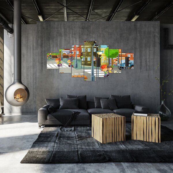 Obraz - Dětské městečko (210x100 cm)