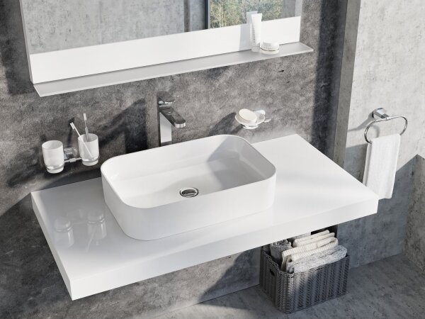 Ravak XJX01155002 - Umyvadlo na desku CERAMIC SLIM 55x37 cm keramika/bílá