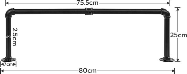 VASAGLE Sada 2 ks nástěnných věšáků Asha 80 cm černá