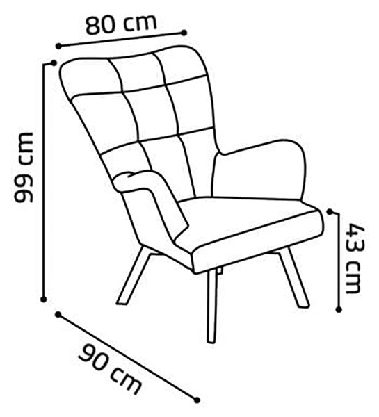 Křeslo ušák ROYAL | 80 cm | VÝBĚR TKANIN