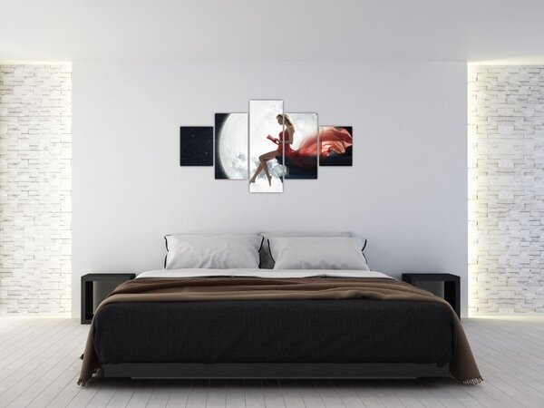 Obraz - Žena za svitu měsíce (125x70 cm)