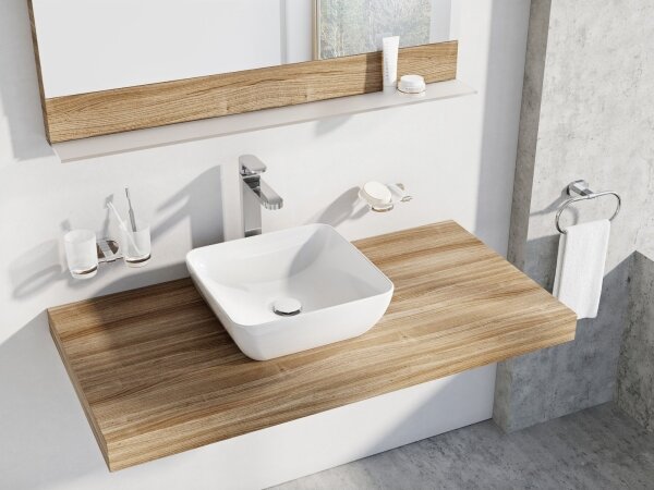 Ravak XJX01138001 - Umyvadlo na desku UNI SLIM 38x38 cm keramika/bílá