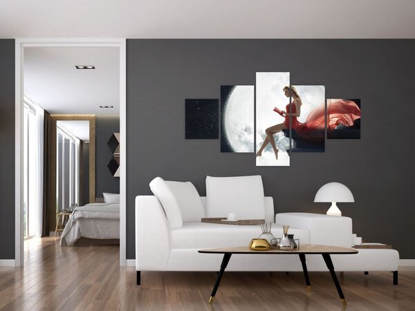Obraz - Žena za svitu měsíce (125x70 cm)