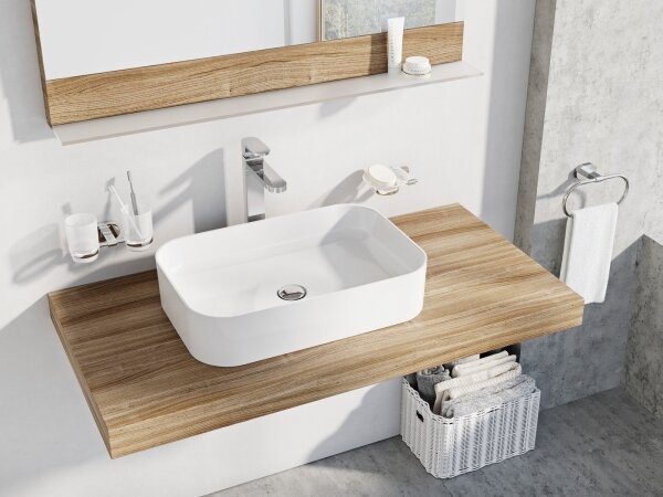 Ravak XJX01155002 - Umyvadlo na desku CERAMIC SLIM 55x37 cm keramika/bílá