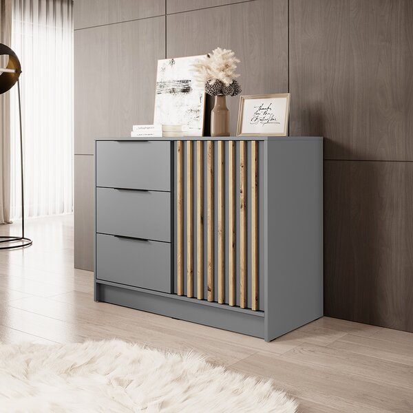 Komoda NELLY 2D | 105 cm | šedá
